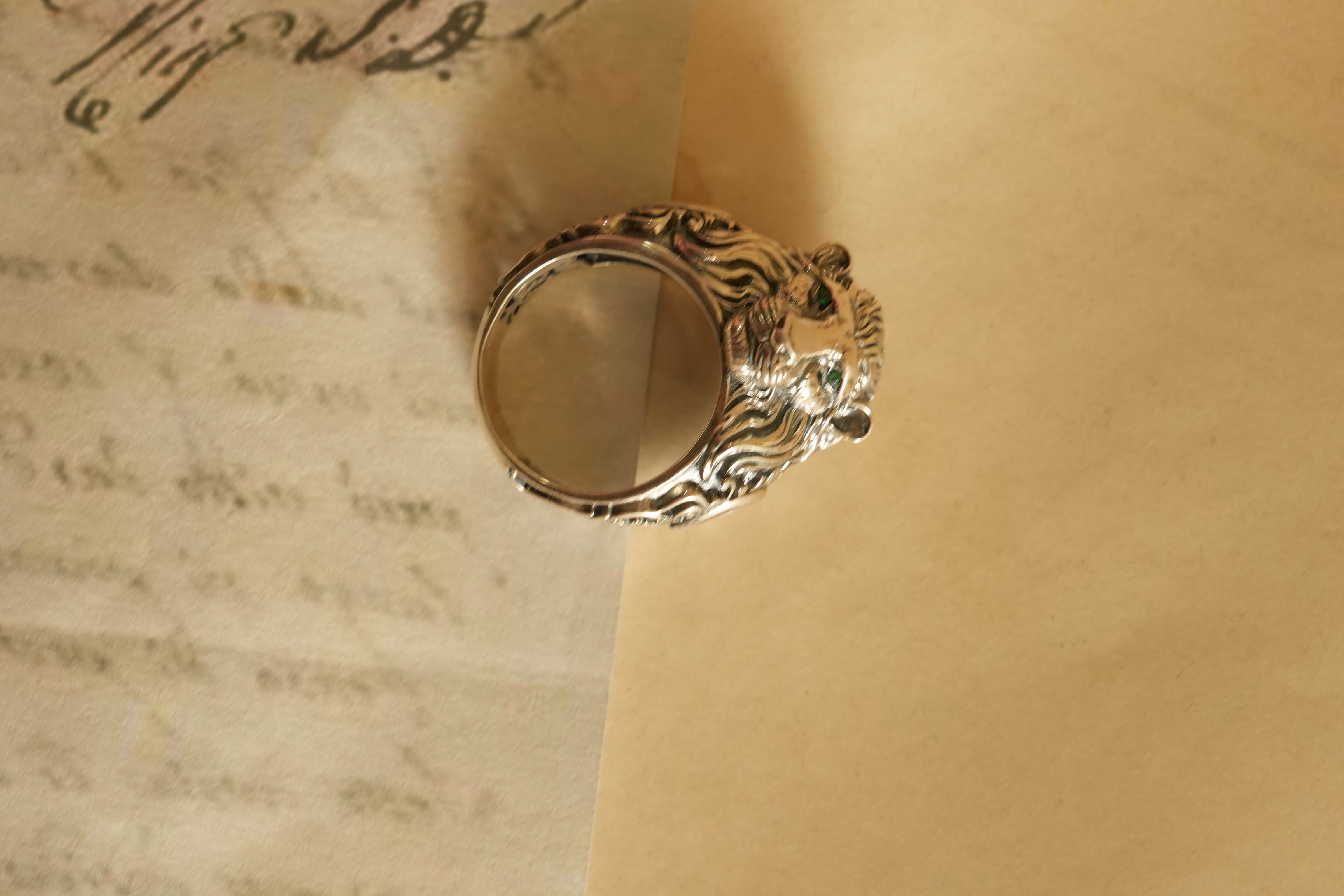 Majestic Lion Oxidised Silver Ring